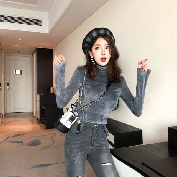 gold velvet high collar bottoming shirt for women's autumn and winter warm and thickened slim fit pile neck women's long sleeve t, White
gold velvet high collar bottoming shirt for women's autumn and winter warm and thickened slim fit pile neck women's long sleeve t, White