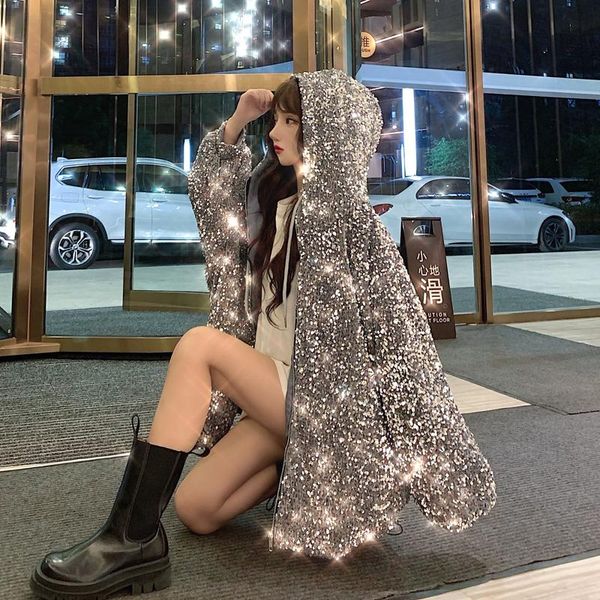 women's jackets spring sequins bling glitter hooded sparkling jacket cool chic yuppie skating fashion prepply stylish girls coat studen, Black;brown
women's jackets spring sequins bling glitter hooded sparkling jacket cool chic yuppie skating fashion prepply stylish girls coat studen, Black;brown
