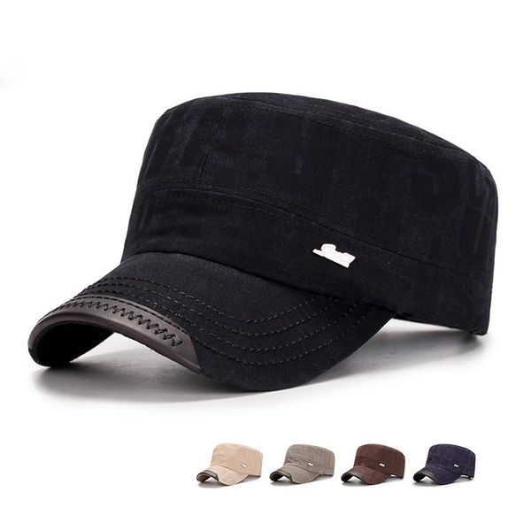 wide brim hats 2021 spring autumn cap cotton flat hat for men vintage army cadet outdoor with pu visor, Blue;gray
wide brim hats 2021 spring autumn cap cotton flat hat for men vintage army cadet outdoor with pu visor, Blue;gray