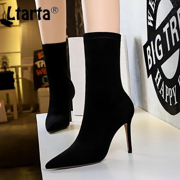 ltarta winter fashion women's boot pedicure calf women's boots fine high heel suede pointed nightclub slim boots ds- 315-8, Black
ltarta winter fashion women's boot pedicure calf women's boots fine high heel suede pointed nightclub slim boots ds- 315-8, Black