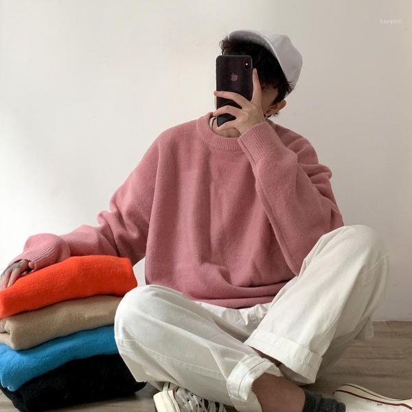 2019 autumn and winter new men's round neck pullover fashion casual solid color loose student bottoming shirt sweater -2xl1, White;black
2019 autumn and winter new men's round neck pullover fashion casual solid color loose student bottoming shirt sweater -2xl1, White;black