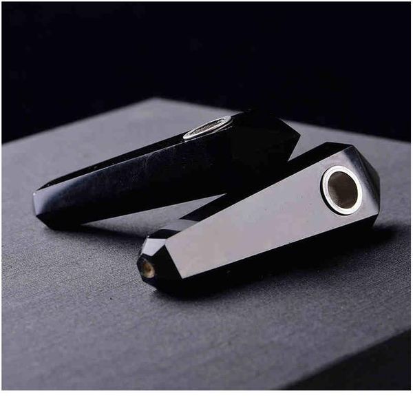 35g of natural quartz crystal healing obsidian pipe smoking poin qylrxt, Black