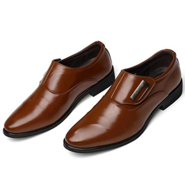 38~48 pointed toe men dress shoes leather loafers metallic buckle slip on british business flat loafer brown formal wedding shoe, Black
38~48 pointed toe men dress shoes leather loafers metallic buckle slip on british business flat loafer brown formal wedding shoe, Black