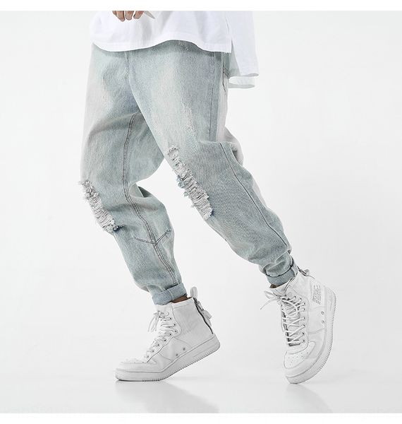 2020 korean hip hop loose washed light color versatile beggar hole pants trend men's casual jeans and jeans harem pants 0kvht, Blue
2020 korean hip hop loose washed light color versatile beggar hole pants trend men's casual jeans and jeans harem pants 0kvht, Blue