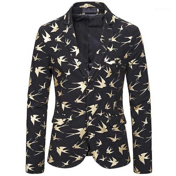 men's suits & blazers men's dress gold bird print party suit jacket notched lapel slim fit two button stylish blazer men wedding s, White;black
men's suits & blazers men's dress gold bird print party suit jacket notched lapel slim fit two button stylish blazer men wedding s, White;black
