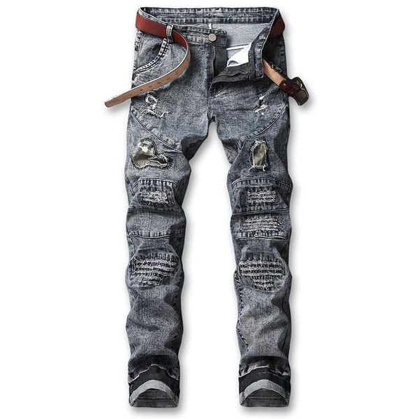 2d black ripped jeans men european-american stretch retro fashion beggar pants pants for men, Blue
2d black ripped jeans men european-american stretch retro fashion beggar pants pants for men, Blue