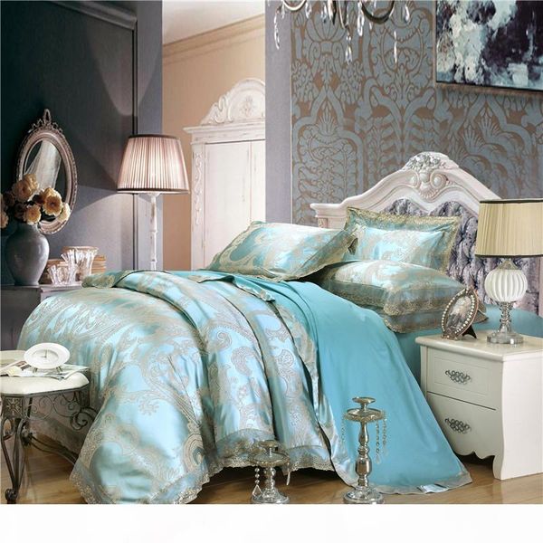 luxury satin jacquard bedding set king size bed set gold silver color cotton silk lace duvet cover 4pcs sets bedsheet
luxury satin jacquard bedding set king size bed set gold silver color cotton silk lace duvet cover 4pcs sets bedsheet