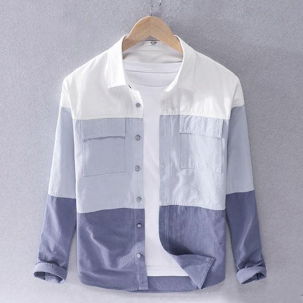 men's casual shirts italy brand shirt men cotton fashion for autumn and spring stitching mens comfortable male, White;black
men's casual shirts italy brand shirt men cotton fashion for autumn and spring stitching mens comfortable male, White;black