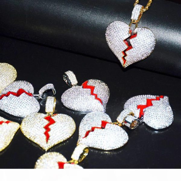new solid broken heart necklace & pendant cubic zircon men's hip hop jewelry with 4mm tennis chain 3 colors for gift, Silver
new solid broken heart necklace & pendant cubic zircon men's hip hop jewelry with 4mm tennis chain 3 colors for gift, Silver