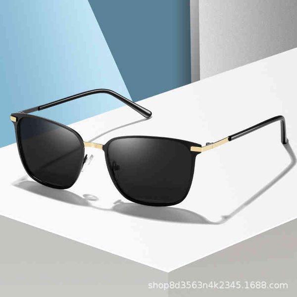 sunglasses men's new box polarized p0864 metal driver night vision glasses sunglasses, White;black