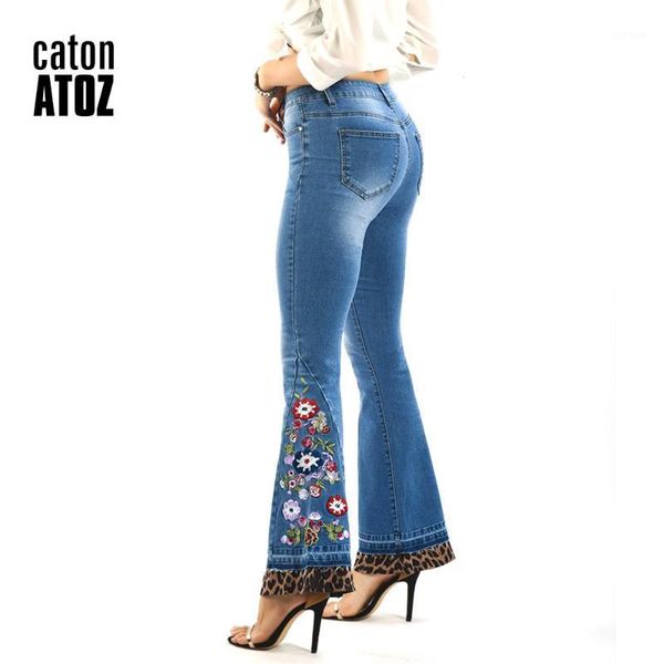 women's jeans catonatoz 2227 women`s fashion mid high waist embroidery leopard stretchy flare for woman1, Blue
women's jeans catonatoz 2227 women`s fashion mid high waist embroidery leopard stretchy flare for woman1, Blue