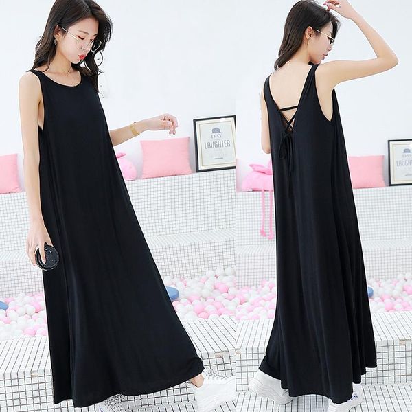 women's sleepwear ladies basic sleepshirt lingerie solid sleeveles long nightgown modal summer loose pregnant nighty nightdress, Black;red
women's sleepwear ladies basic sleepshirt lingerie solid sleeveles long nightgown modal summer loose pregnant nighty nightdress, Black;red