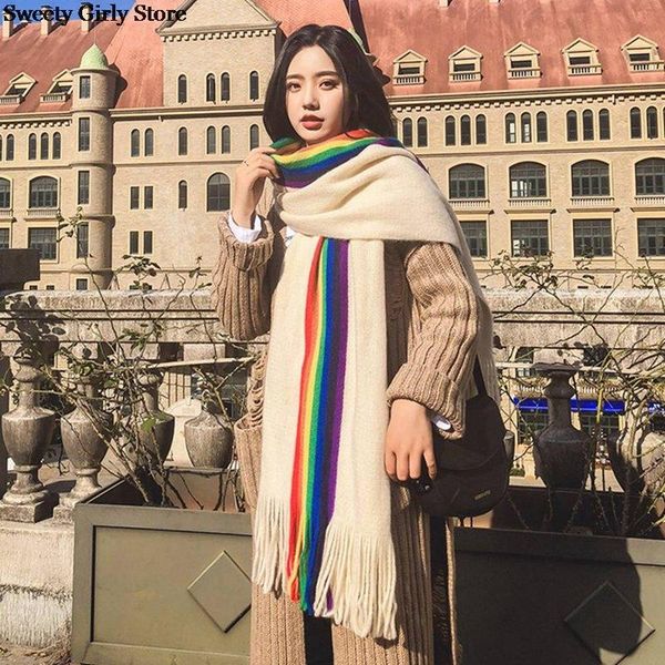 scarves rainbow striped women winter scarf soft wool long pashminas keep warm colorful tassel jacquard 2021, Blue;gray
scarves rainbow striped women winter scarf soft wool long pashminas keep warm colorful tassel jacquard 2021, Blue;gray