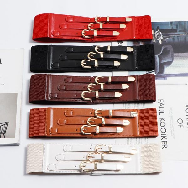 three layers buckle pins waist belt for women wide pu waistbands high elastic wide strech cinch spring dress women belt strap, Black;brown
three layers buckle pins waist belt for women wide pu waistbands high elastic wide strech cinch spring dress women belt strap, Black;brown
