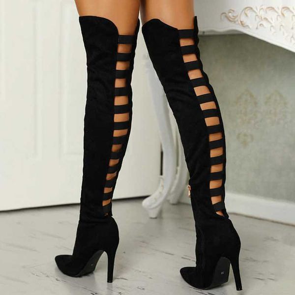latest fashion creative design hollow out women thigh high boots ladies party over knee high boots big size 43, Black
latest fashion creative design hollow out women thigh high boots ladies party over knee high boots big size 43, Black