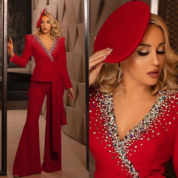 setwell deep v-neck evening dresses long sleeves sequins beaded 2 pieces floor length prom party gowns, Black;red
setwell deep v-neck evening dresses long sleeves sequins beaded 2 pieces floor length prom party gowns, Black;red