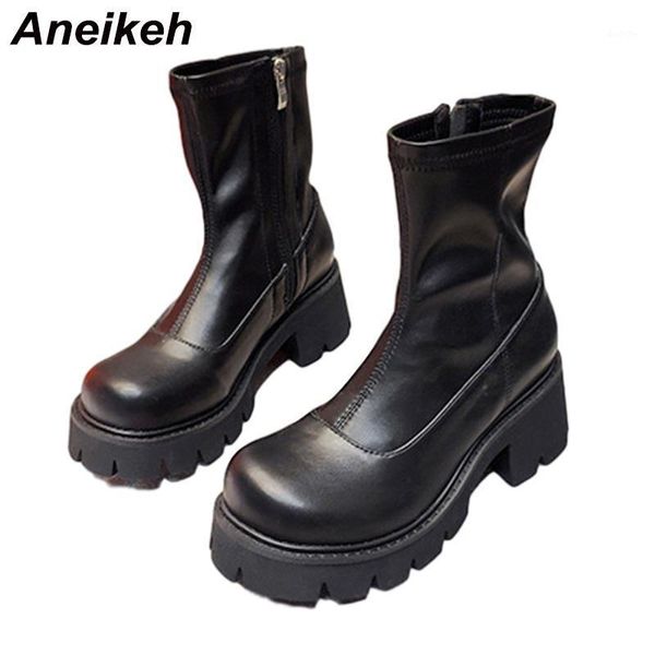 aneikeh mew spring/autumn pu women boots fashion ankle punk thick bottom patchwork solid zipper sewing motorcycle leisure shoes1, Black
aneikeh mew spring/autumn pu women boots fashion ankle punk thick bottom patchwork solid zipper sewing motorcycle leisure shoes1, Black