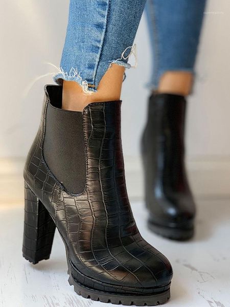 2021 spring casual solid motorcycle boots color platform pu chunky heeled boots for ladies1, Black
2021 spring casual solid motorcycle boots color platform pu chunky heeled boots for ladies1, Black