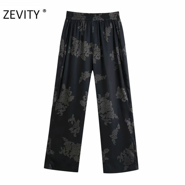 zevity women vintage flower print pockets patch straight pants female elastic waist pleats casual slim trousers chic pants p934 201031, Black;white
zevity women vintage flower print pockets patch straight pants female elastic waist pleats casual slim trousers chic pants p934 201031, Black;white