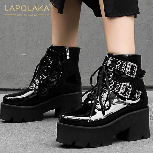 new large sizes chunky high heels thick platform buckels winter women shoes fashion cool street motorcycles boots female, Black
new large sizes chunky high heels thick platform buckels winter women shoes fashion cool street motorcycles boots female, Black