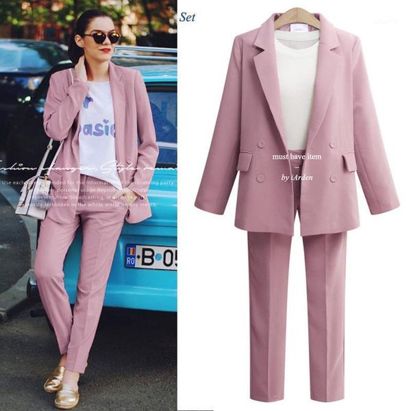 2021 new women's overalls suit 2-piece business interview suit uniform smile coat harem pants office ladies1, White
2021 new women's overalls suit 2-piece business interview suit uniform smile coat harem pants office ladies1, White