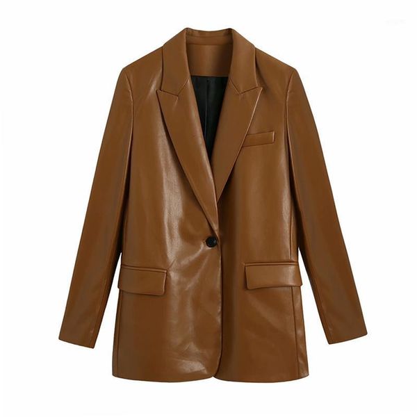 autumn new european pu leather notched single button long sleeve loose leisure suit coats women blazer fashion streetwear 20201, White;black
autumn new european pu leather notched single button long sleeve loose leisure suit coats women blazer fashion streetwear 20201, White;black