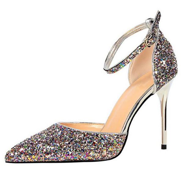 buckle shoes pumps women high heels 9.5cm fashion sequin wedding shoes new wild fashion ladies high heel pump sandals, Black
buckle shoes pumps women high heels 9.5cm fashion sequin wedding shoes new wild fashion ladies high heel pump sandals, Black