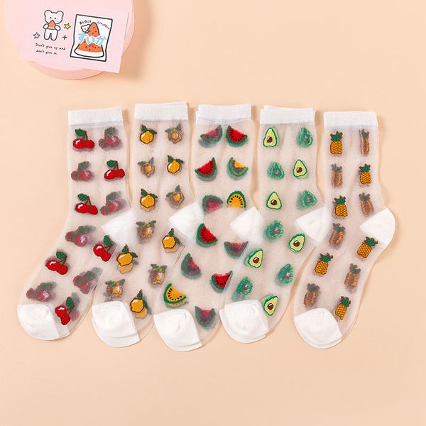 korean style thin transparent funny socks women fruit avocado watermelon pineapple creative design glass skarpety lace, Black;white
korean style thin transparent funny socks women fruit avocado watermelon pineapple creative design glass skarpety lace, Black;white