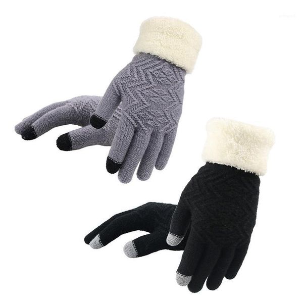 five fingers gloves women' knitted fashion thick plush touchsn outdoor 2 pairs1, Blue;gray
five fingers gloves women' knitted fashion thick plush touchsn outdoor 2 pairs1, Blue;gray
