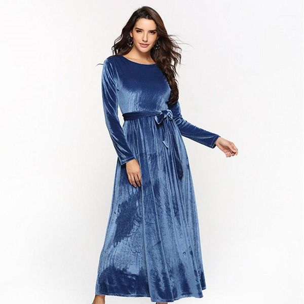 autumn and winter new gold velvet dress dress women's long-sleeved tie with fashionable european and american style long skirt1, Black;gray
autumn and winter new gold velvet dress dress women's long-sleeved tie with fashionable european and american style long skirt1, Black;gray