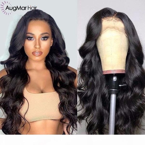 body wave lace front human hair wigs pre plucked remy hair with baby, Black;brown