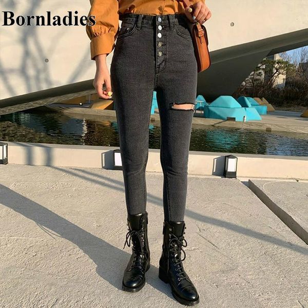 high street buttons women skinny denim jeans autumn waist ripped holes tassels pencil female pants kg-85, Blue
high street buttons women skinny denim jeans autumn waist ripped holes tassels pencil female pants kg-85, Blue