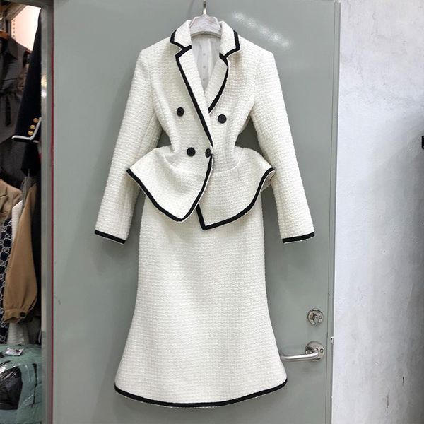 office lady tweed dress set small fragrant skirts suit work wear women new spring suit jacket + fishtail skirts 2 piece suits1, White
office lady tweed dress set small fragrant skirts suit work wear women new spring suit jacket + fishtail skirts 2 piece suits1, White