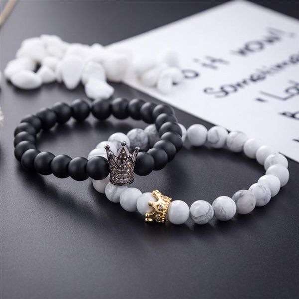 Black & White Beads Valentine's Day Couple His And Hers Bracelets Distance Cz Crown King Charm Stone Bracelet Lovers
Black & White Beads Valentine's Day Couple His And Hers Bracelets Distance Cz Crown King Charm Stone Bracelet Lovers