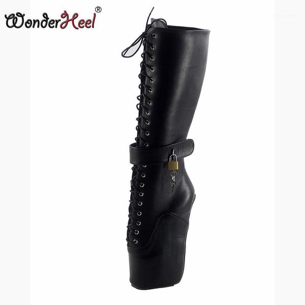 boots wonderheel ballet knee high 18cm wedges heel matte leather fashion lace up fetish lockable padlocks women boots1, Black
boots wonderheel ballet knee high 18cm wedges heel matte leather fashion lace up fetish lockable padlocks women boots1, Black