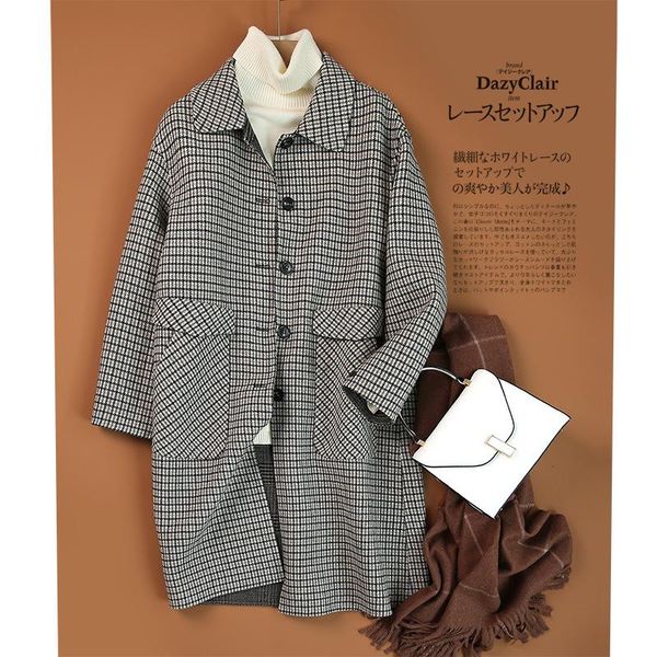 women's wool & blends handmade double-sided woolen clothing 2021 autumn and winter coat female temperament literary style, Black
women's wool & blends handmade double-sided woolen clothing 2021 autumn and winter coat female temperament literary style, Black