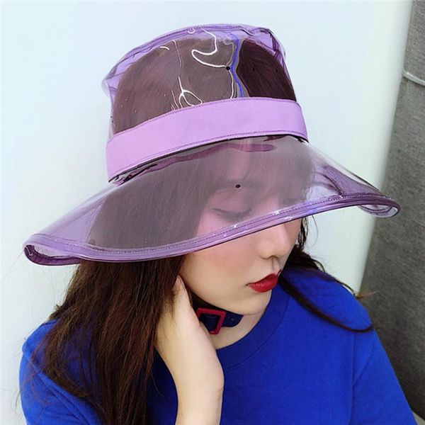 solid transparent women's buckets hats caps girls gorras ladies pvc beach sun visor waterproof rain hat plastic wide brim cap, Blue;gray
solid transparent women's buckets hats caps girls gorras ladies pvc beach sun visor waterproof rain hat plastic wide brim cap, Blue;gray