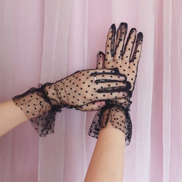 bridal gloves women's guantes transparentes dot print black white mesh tulle female club prom party dancing dress glove
bridal gloves women's guantes transparentes dot print black white mesh tulle female club prom party dancing dress glove