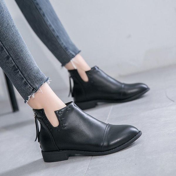 zipper shoes pointy boot woman flat boots winter footwear boots-women rivets booties ladies pointe low rubber autumn 2020, Black
zipper shoes pointy boot woman flat boots winter footwear boots-women rivets booties ladies pointe low rubber autumn 2020, Black