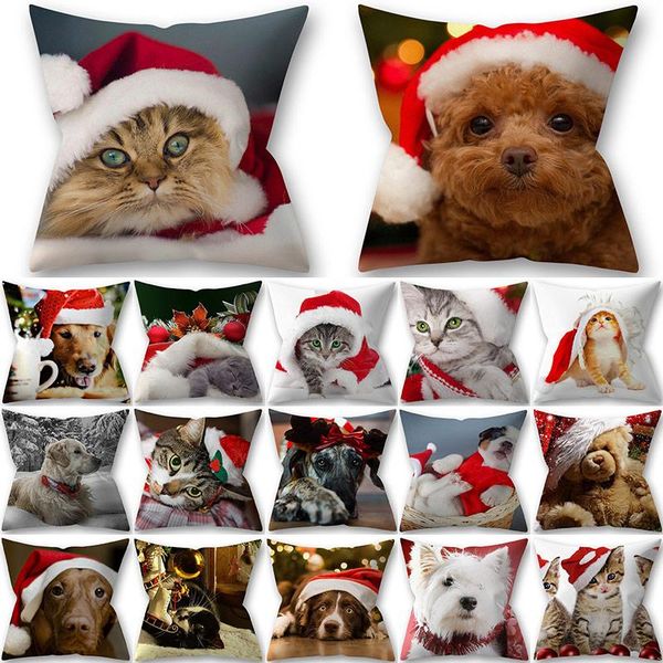 christmas red hat cat dog pattern cushion cover polyester 45*45cm decorative pillowcase newyear sofa home car pillowcover 41032
christmas red hat cat dog pattern cushion cover polyester 45*45cm decorative pillowcase newyear sofa home car pillowcover 41032