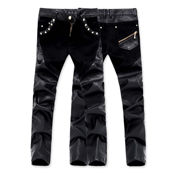 2021 new fashion boutique patchwork casual ny motorcycle men's slim stretch pu leather pants u6l3, Black
2021 new fashion boutique patchwork casual ny motorcycle men's slim stretch pu leather pants u6l3, Black