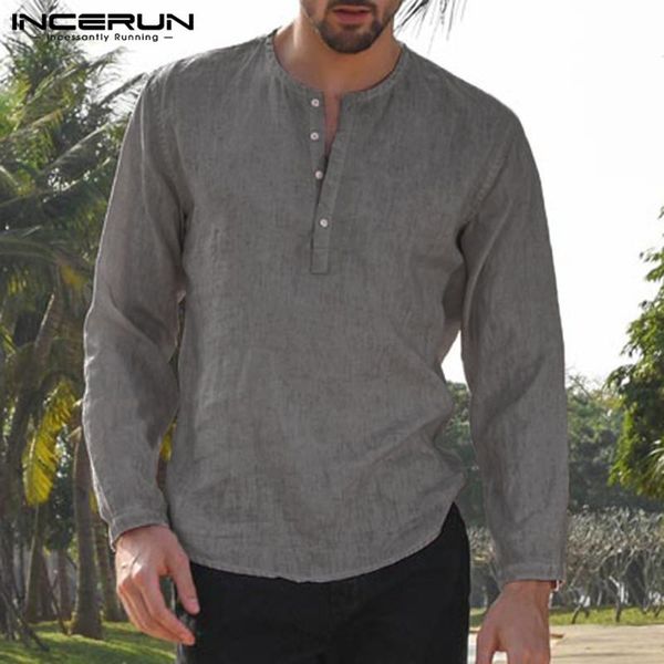 men's casual shirts brand clothes long sleeve dress henley shirt solid loose hombre camisa autumn incerun masculino, White;black
men's casual shirts brand clothes long sleeve dress henley shirt solid loose hombre camisa autumn incerun masculino, White;black