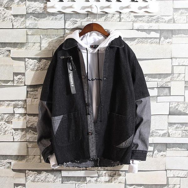 men's jackets spring autumn denim jacket korean trend patchwork hip hop streetwear casual clothing 2021 loose clothes, Black;brown
men's jackets spring autumn denim jacket korean trend patchwork hip hop streetwear casual clothing 2021 loose clothes, Black;brown