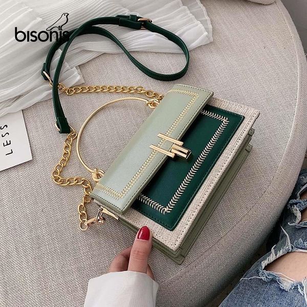 bisonjs contrast color pu leather crossbody bags for women 2020 chain simple shoulder bag with metal handle lady tote handbags
bisonjs contrast color pu leather crossbody bags for women 2020 chain simple shoulder bag with metal handle lady tote handbags