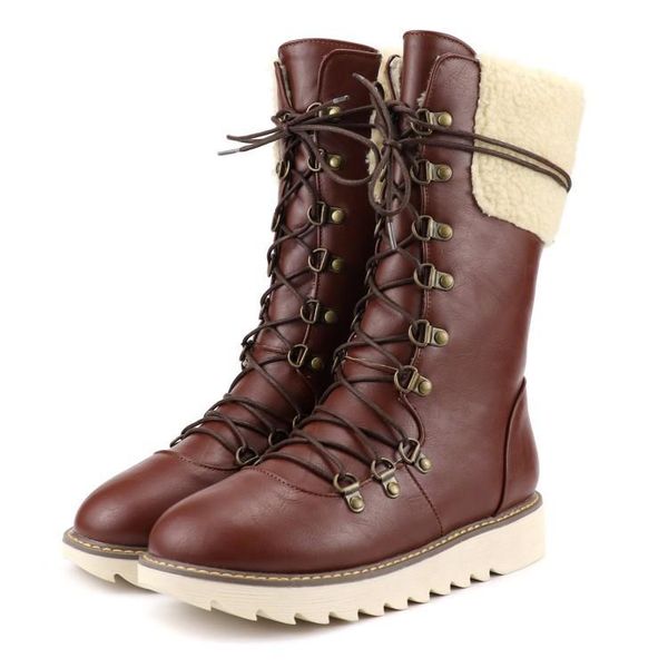 winter women snow boots pu leather lace up keep warm ladies boots non-slip flat platform western shoes plus size botas mujer, Black
winter women snow boots pu leather lace up keep warm ladies boots non-slip flat platform western shoes plus size botas mujer, Black