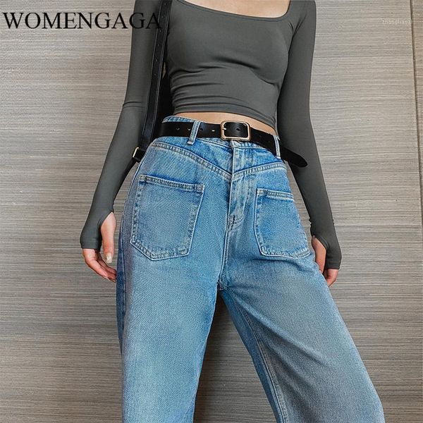 womengaga women's double-pocket straight jeans design autumn winter new high waist loose denim wide leg pants zd6o1, Blue
womengaga women's double-pocket straight jeans design autumn winter new high waist loose denim wide leg pants zd6o1, Blue