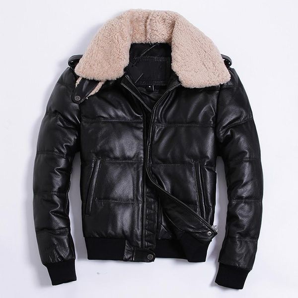 genuine leather jacket men real cow leather jacket mens natural lamb fur collar duck down coat jaqueta de couro ha-805 yy7571, Black
genuine leather jacket men real cow leather jacket mens natural lamb fur collar duck down coat jaqueta de couro ha-805 yy7571, Black