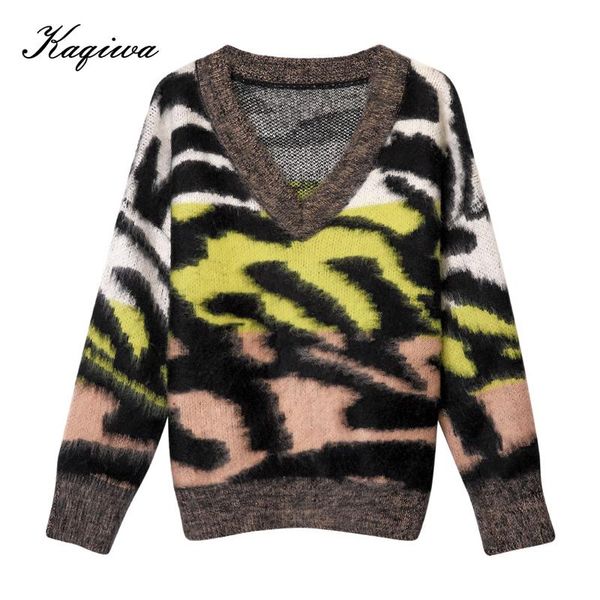 leopard v-neck mohair in autumn and winter women's seasonal vintage lazy knitting kg-589, White;black
leopard v-neck mohair in autumn and winter women's seasonal vintage lazy knitting kg-589, White;black