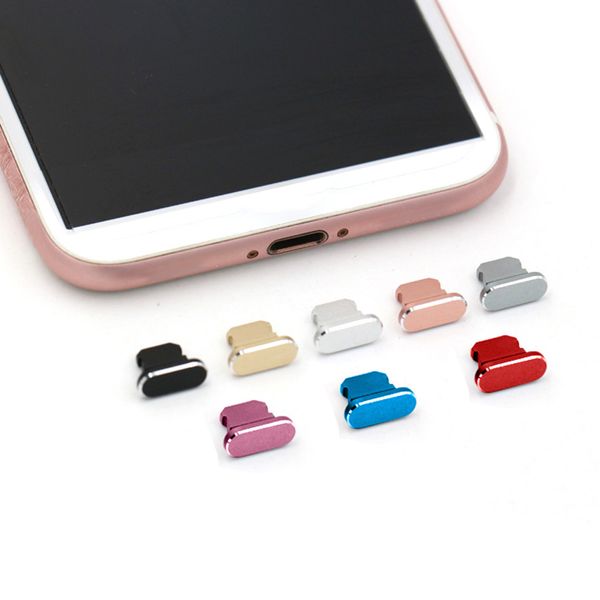 phone anti-dust plugs for iphone 11 pro max xr 8 plus colorful metal anti dust charger dock plug ser cap cover