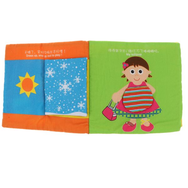 baby's first book learn to dress buckle lace tie soft cloth education toy